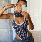 Isawitfirst monogram binding bodysuit