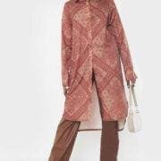 Plt Rust printed split hem shirt dress