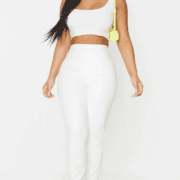 Plt petite cream ruched split hem pu