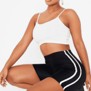 Isawitfirst contrast waistband double stripe cycling short