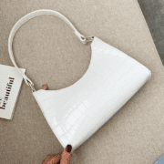 Croc embossed shoulder/ baguette bag