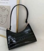 Croc embossed shoulder/ baguette bag - Image 6