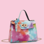 Tie dye chain satchel bag