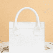 White croc embossed chain