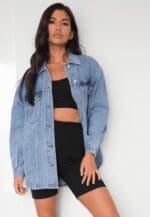Light Blue Longline Trucker Denim Jacket - Leilana × 1 - Image 6