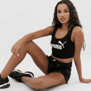 Puma Essentials cropped bralet in black