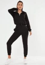 Soft Denim zip front jogger black - Image 4