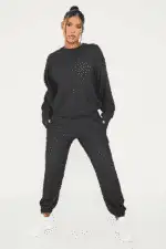 Isawitfirst Melange black and pink sweat and jogger set - Image 3