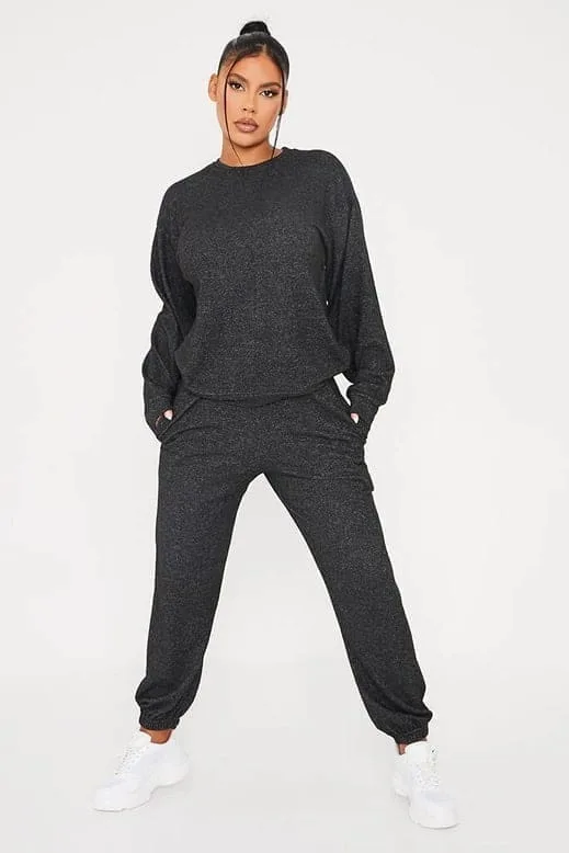 Isawitfirst Melange black and pink sweat and jogger set - Image 3