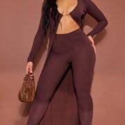PLT Basic Chocolate Brown cream Leggings