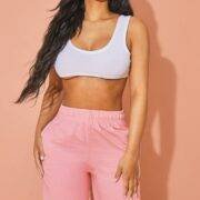 Petite light pink sweat pockets shorts