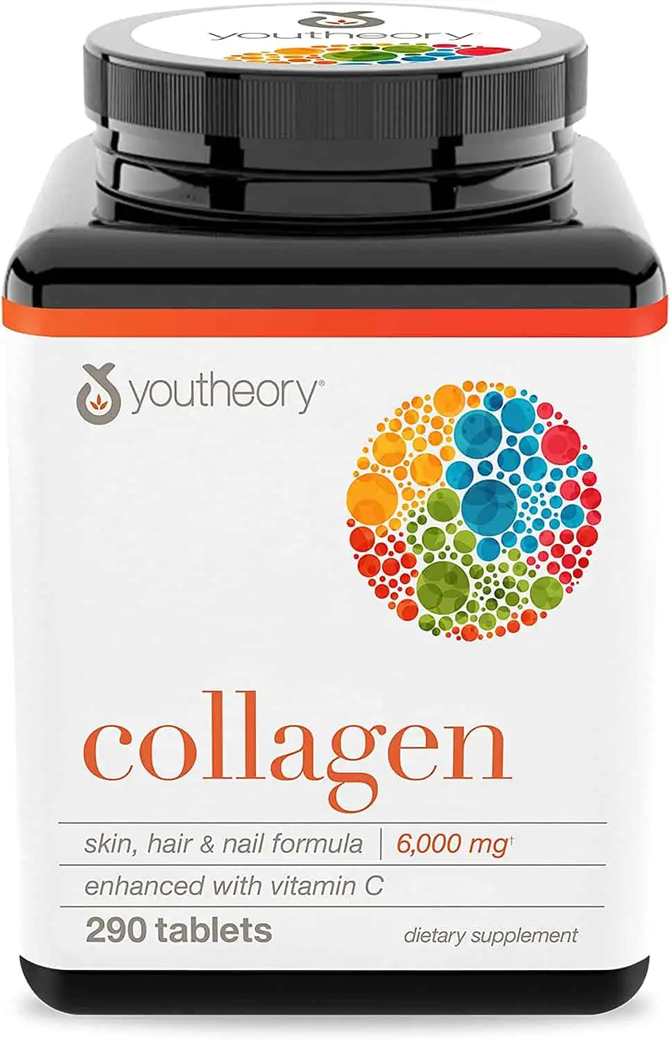 Youtheory Collagen with Vitamin C, Advanced Hydrolyzed Formula for Optimal Absorption, Skin, Hair, Nails and Joint Support, 290 Supplements - Image 1