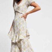 Cream Paisley Print Maxi Dress