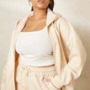 Recycled Plus Oversized Zip Through Hoodie