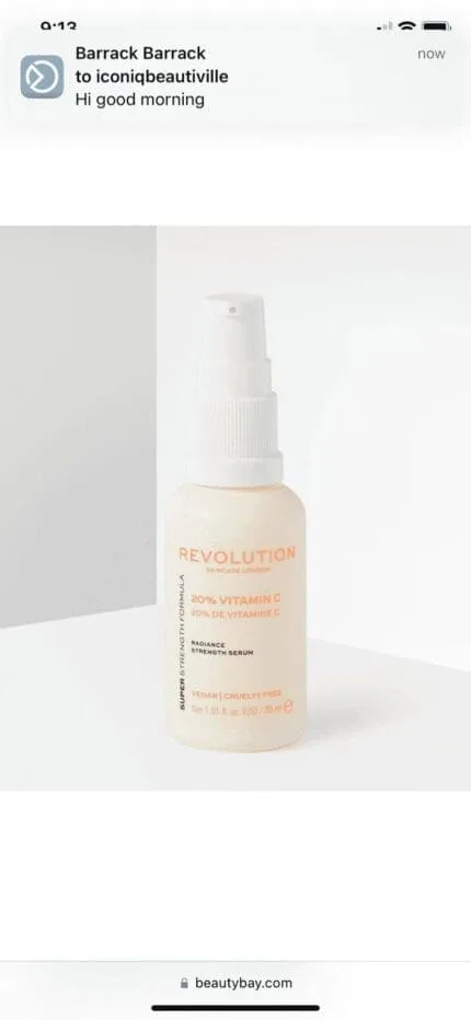 REVOLUTION SKINCARE
20% VITAMIN C RADIANCE STRENGTH SERUM