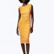Zara RIBBED DRESS WITH RUFFLES