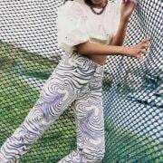 Zara STRAIGHT FIT PRINTED JEANS