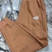 Pu Essentials joggers in tawny brown