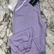 Plt lilac printed contrast piping joggers