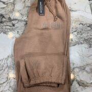 PLT mocha slogan printed cuffed high waisted jogger