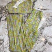 Zara PRINTED PLEATED TROUSERS and CROP TOP SET