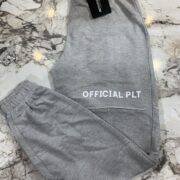 Plt grey slogan rew edge joggers