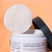 Urban  skin Clear and Even Tone Clarifying Glycolic Pads Removes excess oil