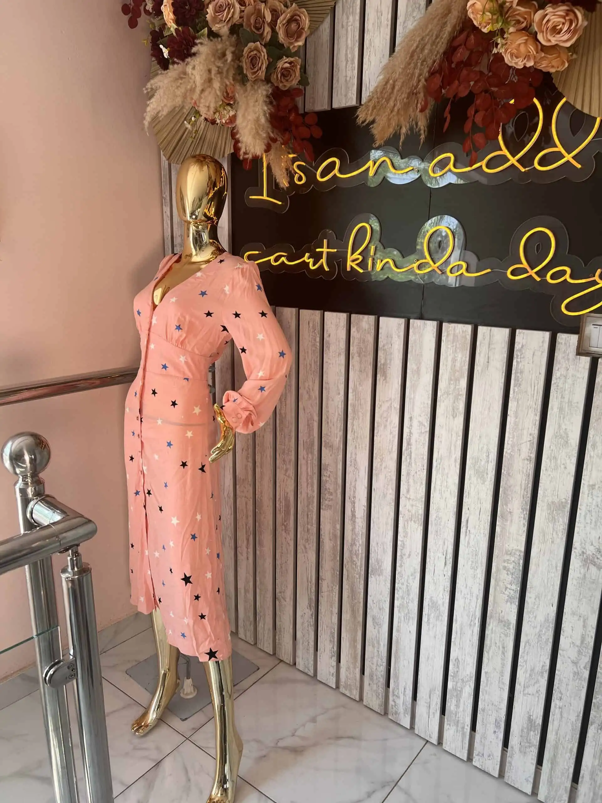 Nobody's child Lenzing EcoVero Pink Star Siri Midi Dress - Image 1