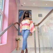 Split Sleeve Tie Dye Bardot Peplum Top