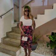 Isawitfirst Split Front Floral Midi Skirt