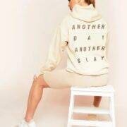 Mindy Sand Another Day Another Slay Slogan Oversized Hoodie