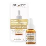 Balance Active Formula Gold and Marine Collagen Rejuvenating Serum - Light-Weight and Non-Greasy, Rejuvenating and Repairing, Plumper Appearance, Clear, 30 ml
