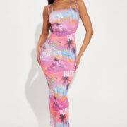 Fashionnova Anywhere But Here Maxi Dress in MultiColor