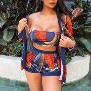 Vacation Forever 3 Piece Set in Navy/comboo