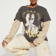 Only God Can Judge Me 2 in One Top in Charcoal