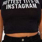 Fashionova Hottest Tits On Instagram Tee in Black