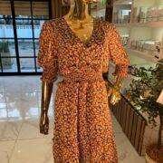 Violet Romance midi tea dress in ditsy floral print