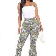 Fashionova Hide My Feelings Camo Flare Pant
