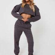 Luxe To Kill charcoal Grey cargo joggers