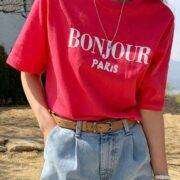 DAZY letter graphic drop shoulder tee