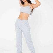 Luxe To Kill Grey waffle crop top and jogger set