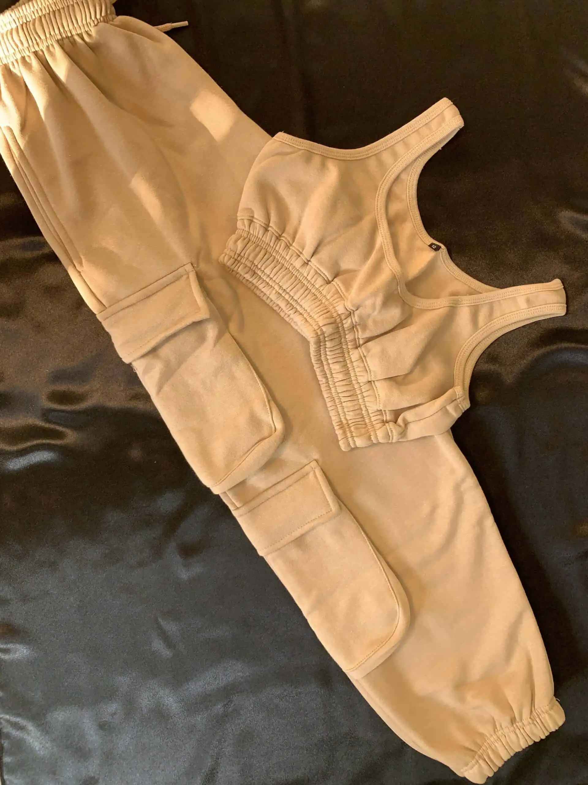 Nude crop top tracksuit - Image 1