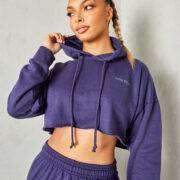 "Luxe To Kill" Navy cropped hoodie