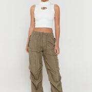 Luxe To Kill Khaki parachute pant