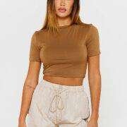 Luxe To Kill Brown organic bamboo cropped