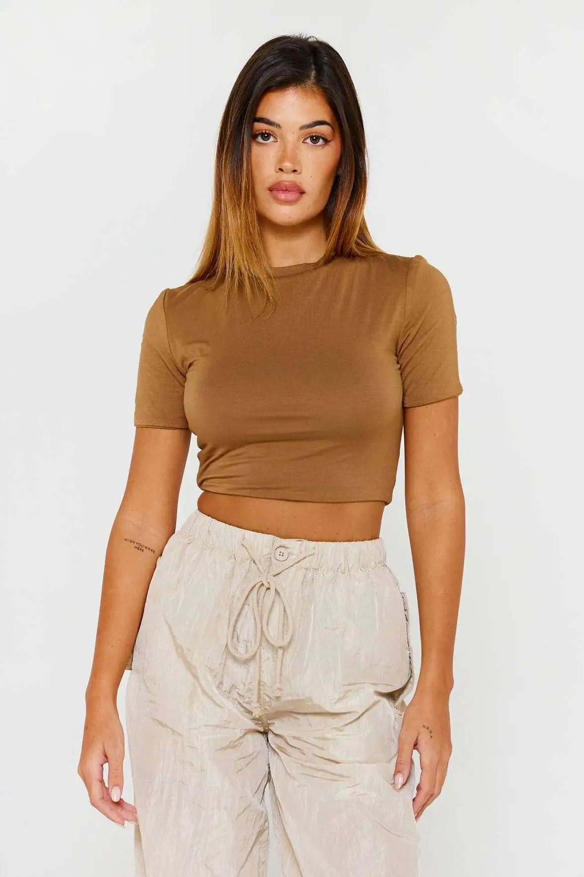 Luxe To Kill Brown organic bamboo cropped - Image 1
