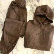 Deep chocolate hoodie tracksuit