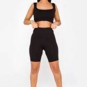 Luxe To Kill Black cotton stretch cycling shorts