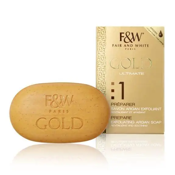 Fair and White Gold Ultimate 1 Exfoliating Argan Soap - Image 1