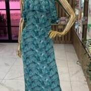 Boohoo Petite Palm Print Bandeau Maxi Dress